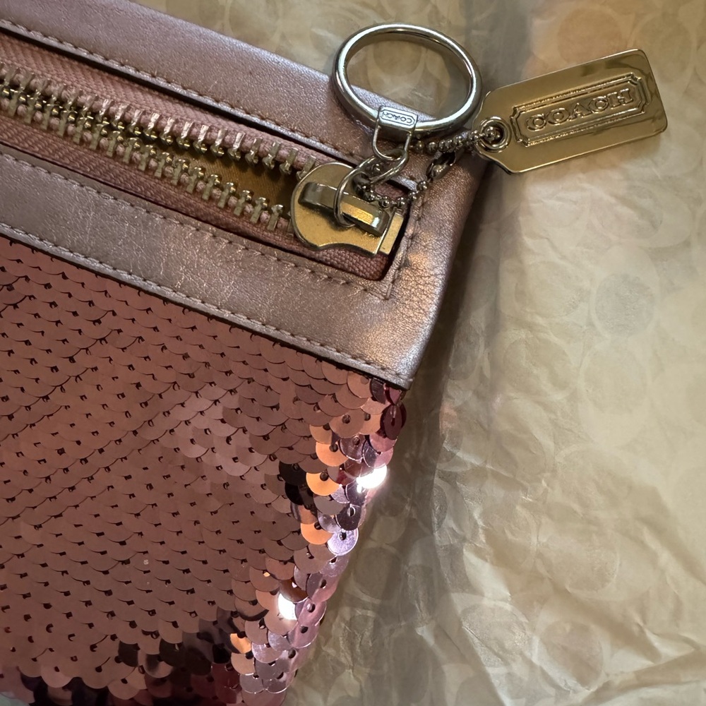 Coach Pink Sequin Clutch - Picture 6 of 7